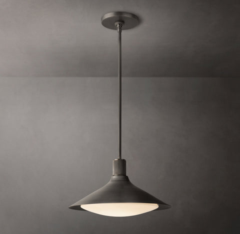 Knurled Hub Pendant – Brass & Milk Glass Lighting