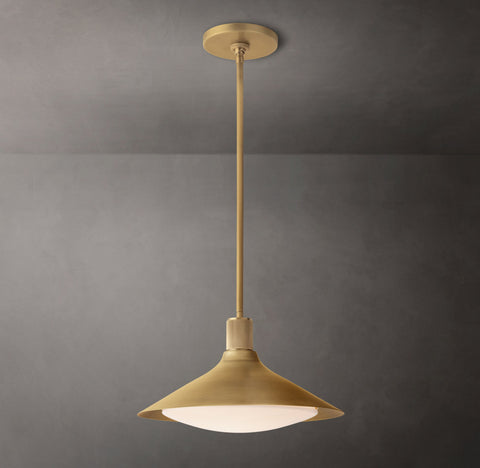 Knurled Hub Pendant – Brass & Milk Glass Lighting