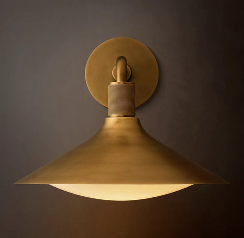 Kennan Barn Sconce | Industrial Brass Outdoor Wall Light