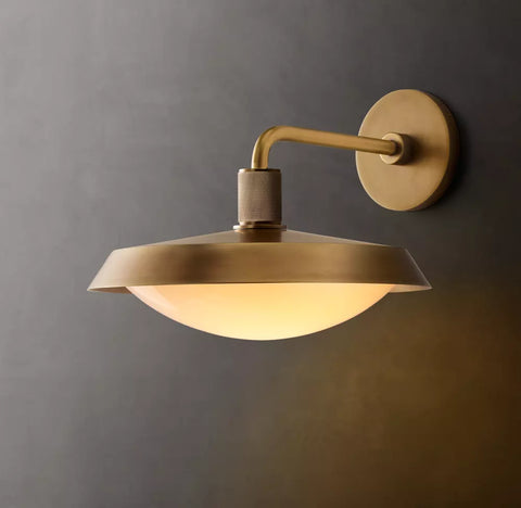 Kennan Barn Sconce | Industrial Brass Outdoor Wall Light