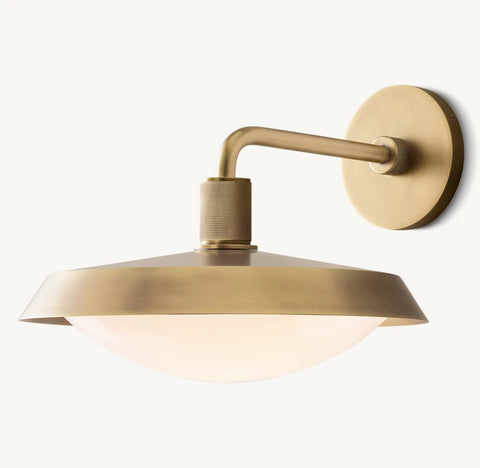 Kennan Barn Sconce | Industrial Brass Outdoor Wall Light