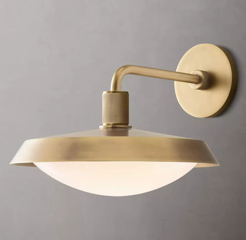 Kennan Barn Sconce | Industrial Brass Outdoor Wall Light
