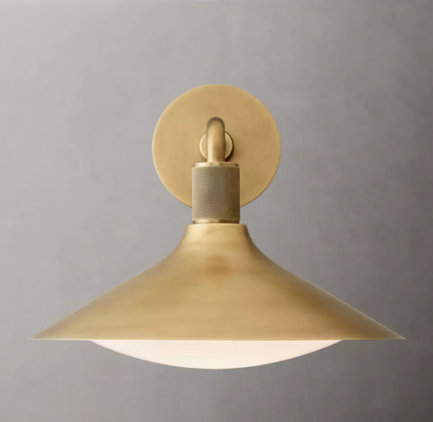 Kennan Tapered Sconce | Brass & Milk Glass Wall Light