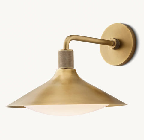 Kennan Tapered Sconce | Brass & Milk Glass Wall Light