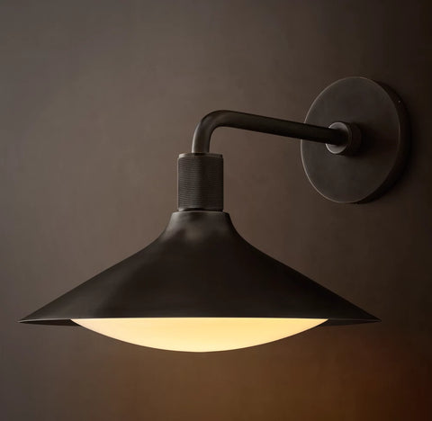 Kennan Tapered Sconce | Brass & Milk Glass Wall Light