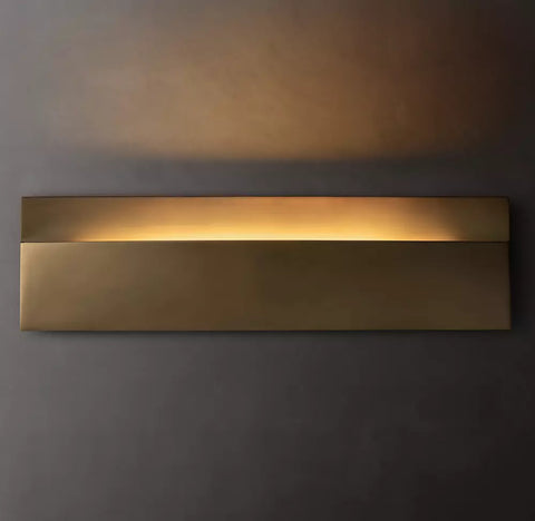Taza Horizontal Rectangular Sconce | Modern Brass LED Wall Light