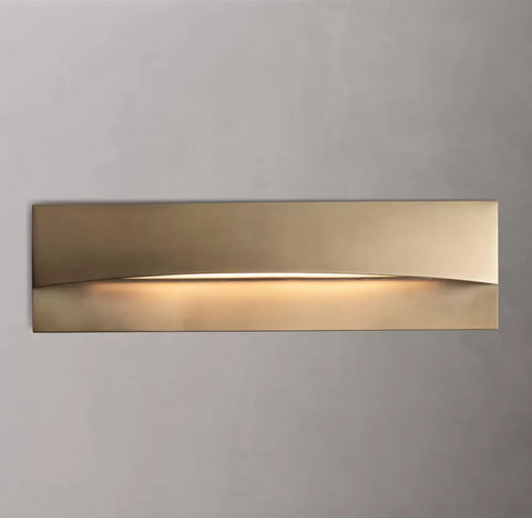 Taza Horizontal Rectangular Sconce | Modern Brass LED Wall Light
