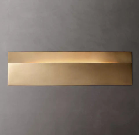 Taza Horizontal Rectangular Sconce | Modern Brass LED Wall Light