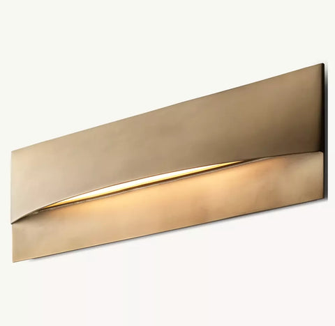 Taza Horizontal Rectangular Sconce | Modern Brass LED Wall Light