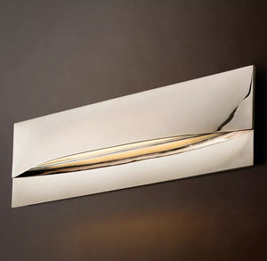 Taza Horizontal Rectangular Sconce | Modern Brass LED Wall Light
