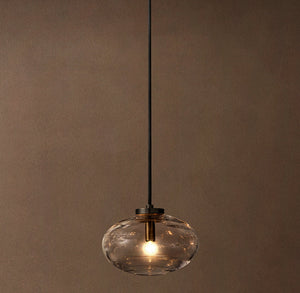 Modern Blown Glass Globe Pendant – Steel Light