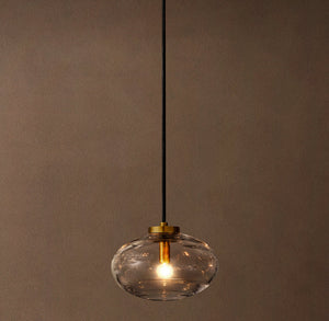 Modern Blown Glass Globe Pendant – Steel Light