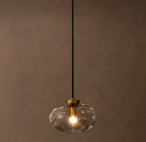 Modern Blown Glass Globe Pendant – Steel Light