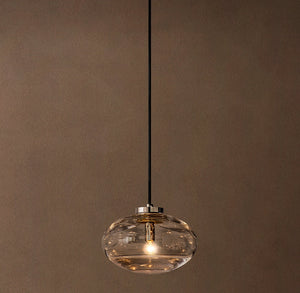 Modern Blown Glass Globe Pendant – Steel Light