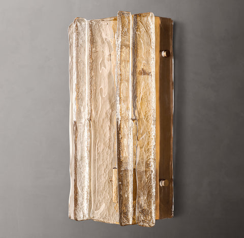 Lattice Clear Glass Sconce 15"