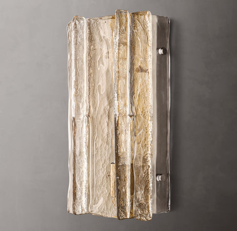 Lattice Clear Glass Sconce 15"