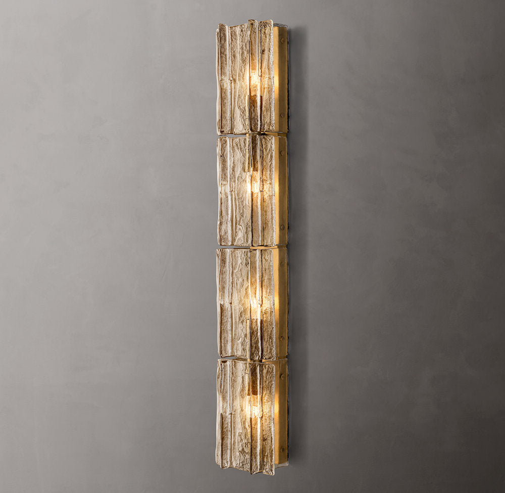 Lattice Smoke Glass Grand Sconce