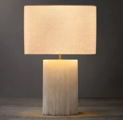 Tallado Alabaster Convex Accent Table Lamp | Luxury Spanish Alabaster Lighting