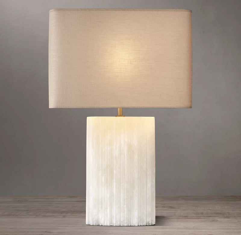 Tallado Alabaster Convex Accent Table Lamp | Luxury Spanish Alabaster Lighting