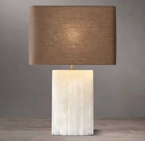 Tallado Alabaster Convex Accent Table Lamp | Luxury Spanish Alabaster Lighting