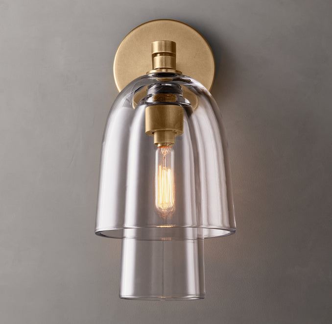 Blom Clear Glass Flute Sconce