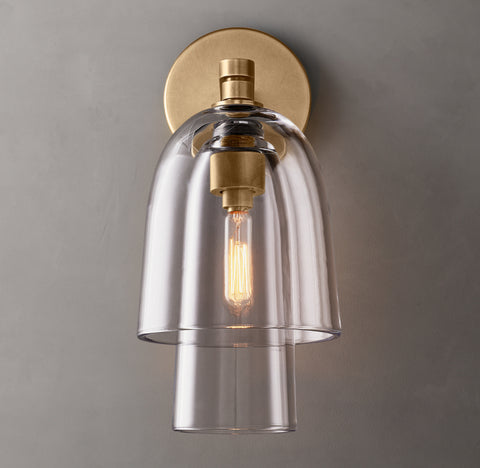 Blom Clear Glass Flute Sconce