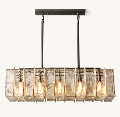 Lattice Smoke Glass 49" Linear Chandelier | CIRC