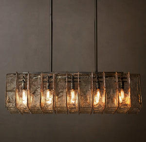 Lattice Smoke Glass 49" Linear Chandelier | CIRC