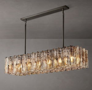 Lattice Smoke Glass 67" Linear Chandelier | CIRC