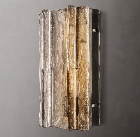 Lattice Smoke Glass Sconce 15"