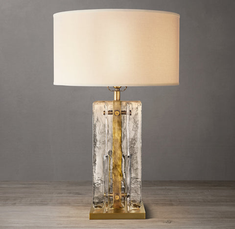 Lattice Clear Glass Table Lamp