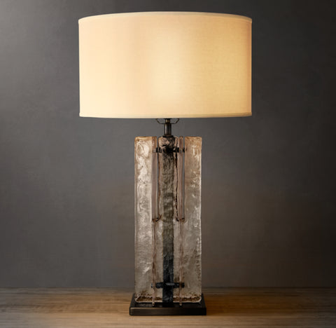 Lattice Clear Glass Table Lamp