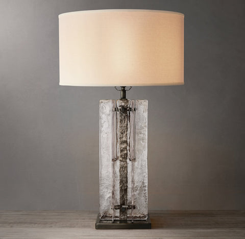 Lattice Clear Glass Table Lamp