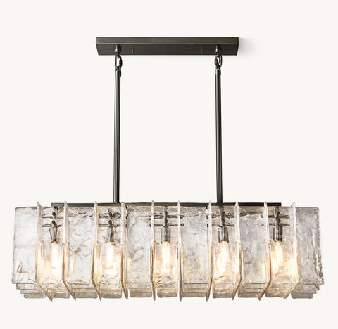 LatticeClear Glass 49" Rectangular Chandelier | CIRC