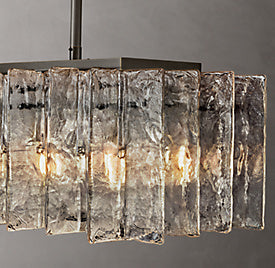 Lattice Clear Glass 67" Rectangular Chandelier | CIRC