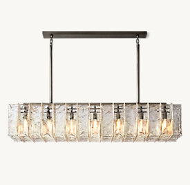 Lattice Clear Glass 67" Rectangular Chandelier | CIRC