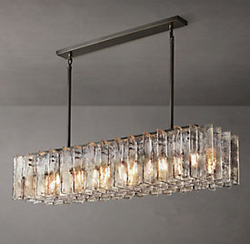Lattice Clear Glass 67" Rectangular Chandelier | CIRC