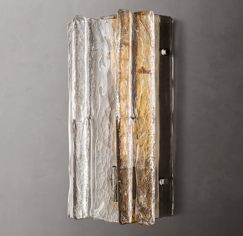 Lattice Clear Glass Sconce 15"