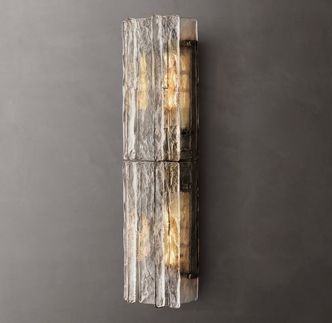 Lattice Clear Glass Sconce 30"