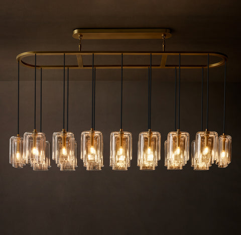 Lacour Linear Chandelier – Modern Glass LED Light