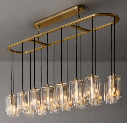 Lacour Linear Chandelier – Modern Glass LED Light