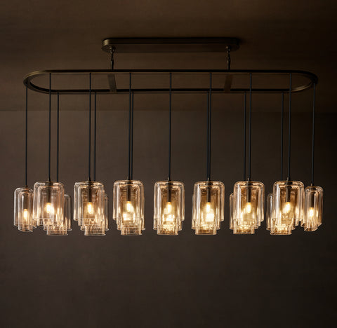 Lacour Linear Chandelier – Modern Glass LED Light