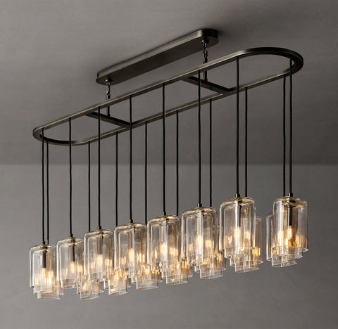Lacour Linear Chandelier – Modern Glass LED Light
