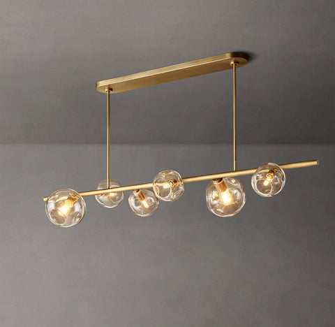 Bubble Linear Chandelier – Handblown Glass & Steel
