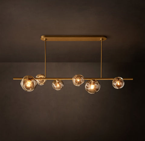 Bubble Linear Chandelier – Handblown Glass & Steel