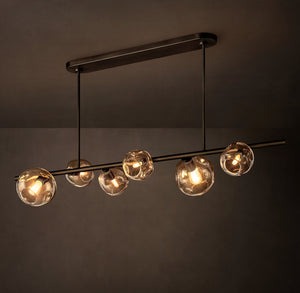 Bubble Linear Chandelier – Handblown Glass & Steel
