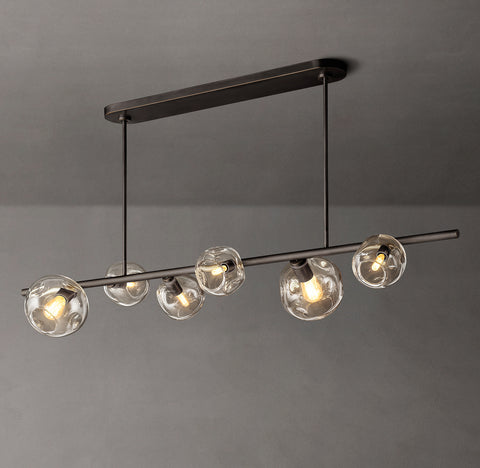 Bubble Linear Chandelier – Handblown Glass & Steel