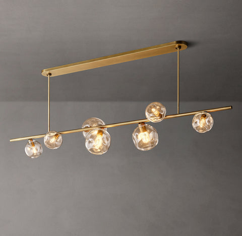 78" Bubble Linear Chandelier – Glass & Steel