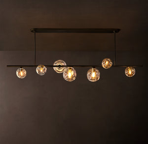 78" Bubble Linear Chandelier – Glass & Steel