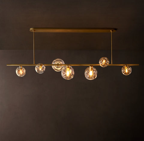 78" Bubble Linear Chandelier – Glass & Steel